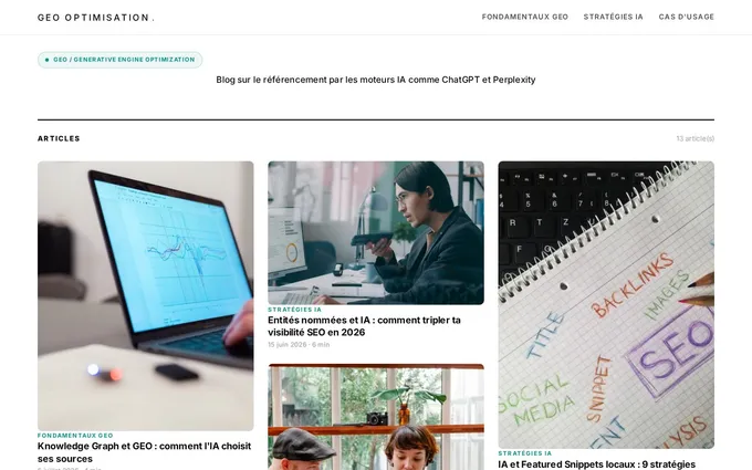Blog SEO GEO Optimisation créé avec ForgR